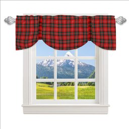 ScotsTee Shop Scottish Stewart (Stuart) of Bute Tartan Tie Up Valance Curtain