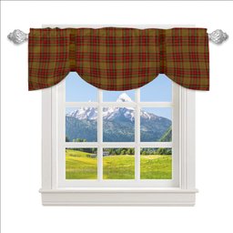 ScotsTee Shop Scottish MacBrair Hunting Tartan Tie Up Valance Curtain