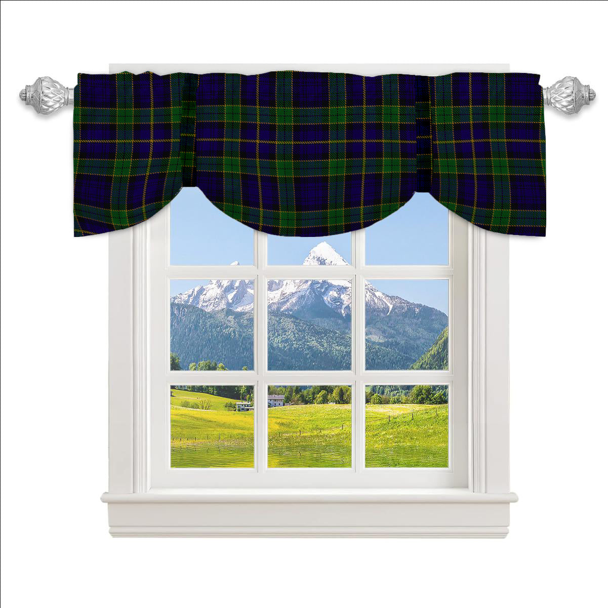 ScotsTee Shop Scottish Mulholland Tartan Tie Up Valance Curtain