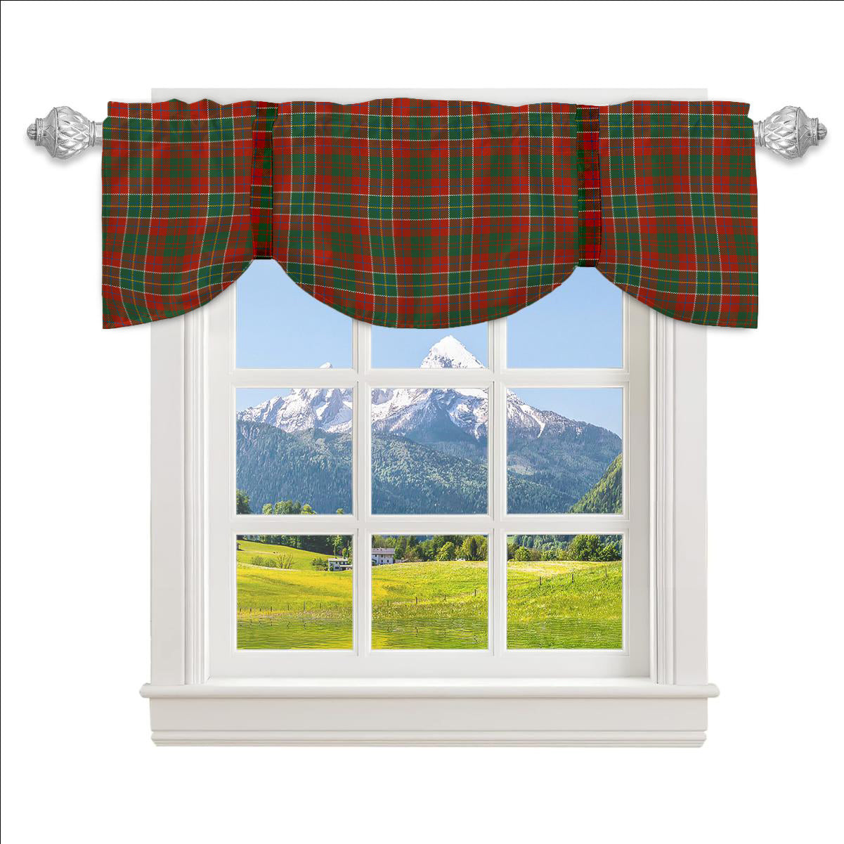 ScotsTee Shop Scottish Russell USA Ancient Tartan Tie Up Valance Curtain