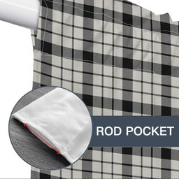 ScotsTee Shop Scottish McFarland Black White Ancient Tartan Tie Up Valance Curtain