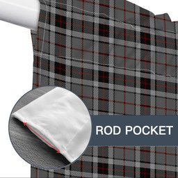 ScotsTee Shop Scottish Thompson Grey Dress Tartan Tie Up Valance Curtain