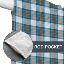 ScotsTee Shop Scottish Stewart Muted Blue Tartan Tie Up Valance Curtain