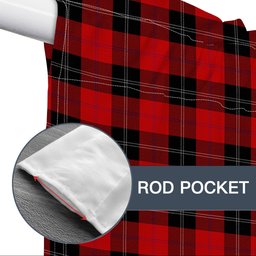 ScotsTee Shop Scottish Ramsay of Dalhousie (Ramsay Red) Modern Tartan Tie Up Valance Curtain