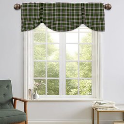 ScotsTee Shop Scottish Hay White Dress Tartan Tie Up Valance Curtain