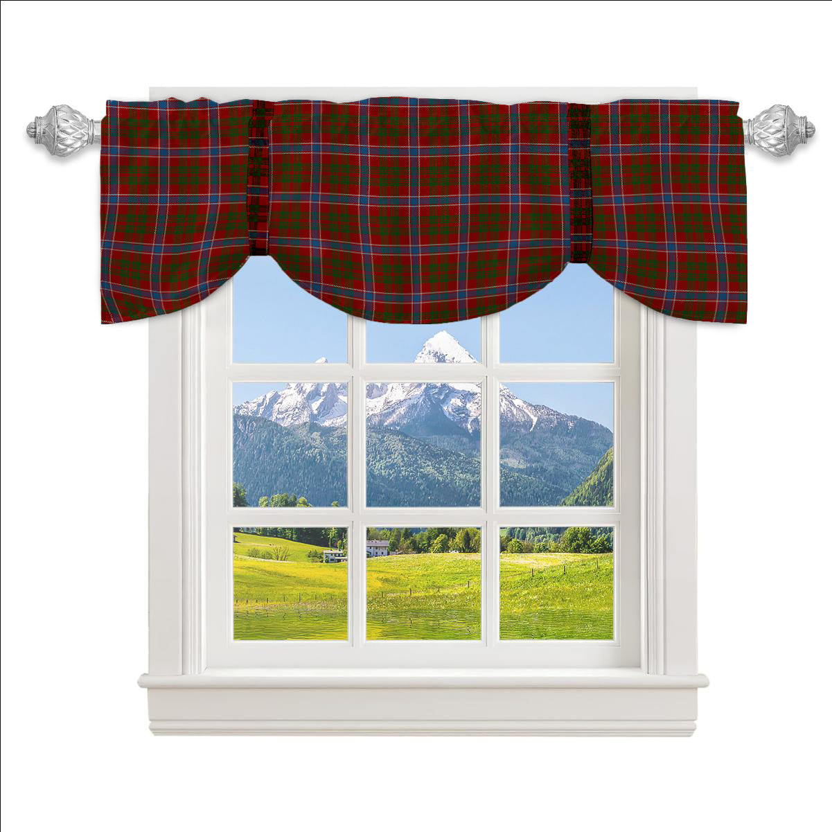 ScotsTee Shop Scottish Harkness Dress Tartan Tie Up Valance Curtain