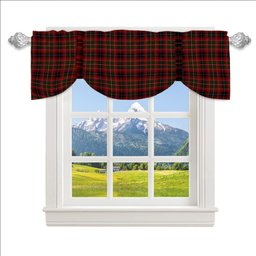 ScotsTee Shop Scottish Innes of Moray Tartan Tie Up Valance Curtain