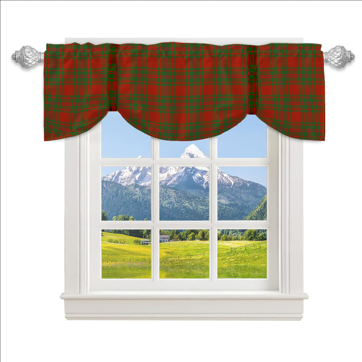 ScotsTee Shop Scottish McKintosh Red Ancient Tartan Tie Up Valance Curtain