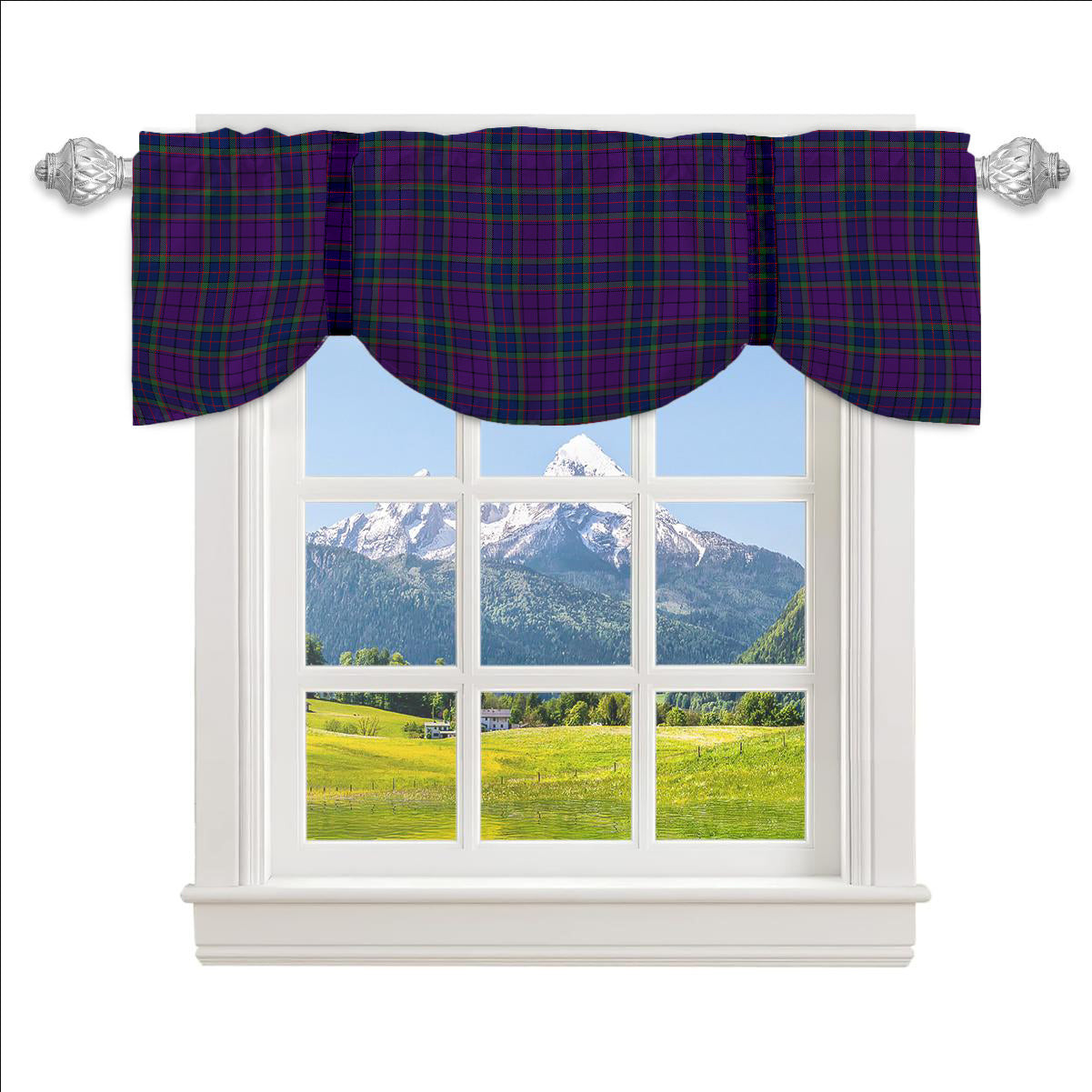 ScotsTee Shop Scottish Wardlaw Modern Tartan Tie Up Valance Curtain