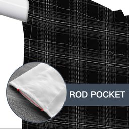 ScotsTee Shop Scottish Stewart Mourning 1880 Tartan Tie Up Valance Curtain