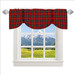 ScotsTee Shop Scottish MacPherson of Cluny Modern Tartan Tie Up Valance Curtain