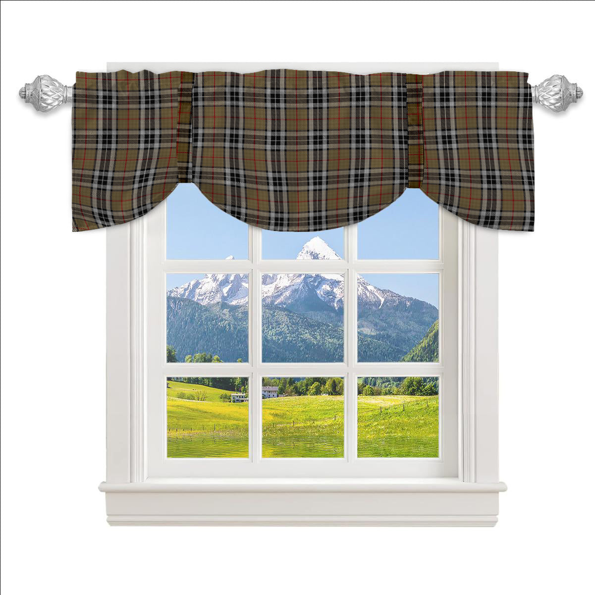 ScotsTee Shop Scottish Thompson Society Camel Tartan Tie Up Valance Curtain
