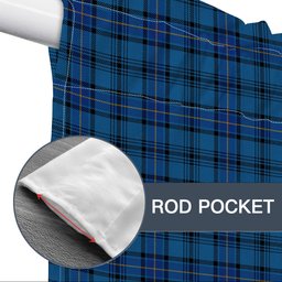 ScotsTee Shop Scottish Hannay Blue Modern Tartan Tie Up Valance Curtain