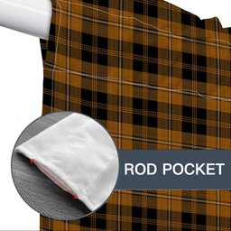 ScotsTee Shop Scottish Johnston Orange and Black Tartan Tie Up Valance Curtain