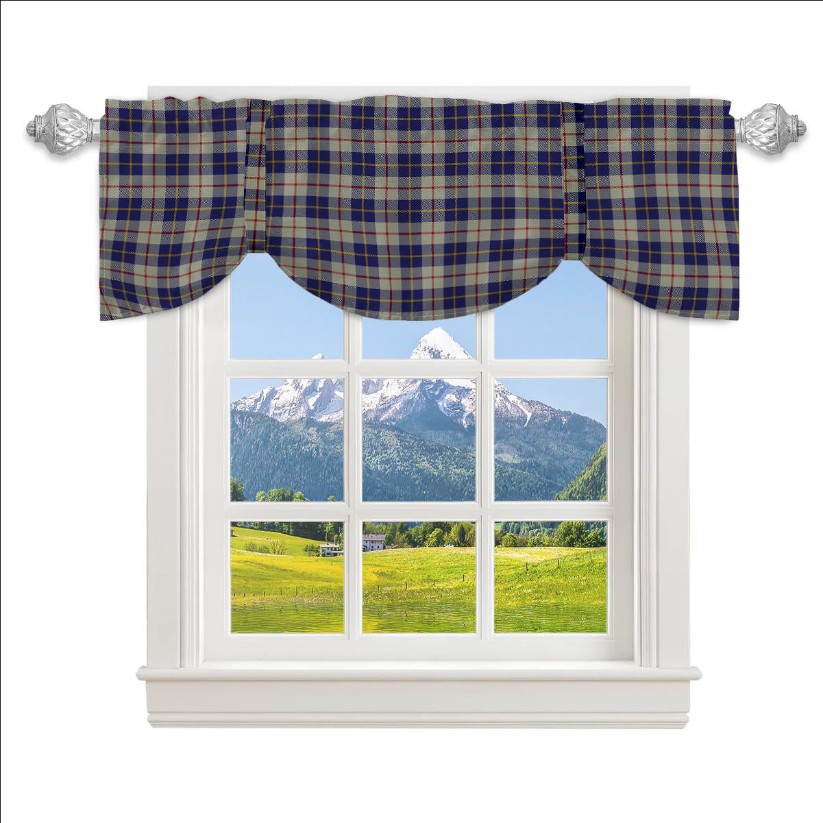 ScotsTee Shop Scottish MacRae of Conchra Tartan Tie Up Valance Curtain