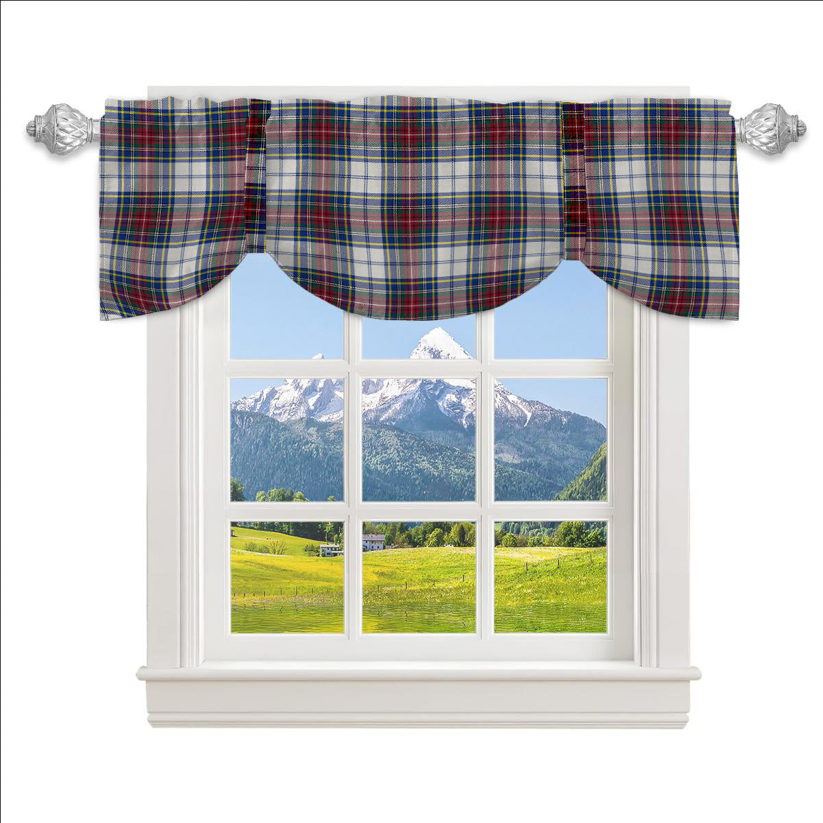 ScotsTee Shop Scottish McBeth Dress Modern Tartan Tie Up Valance Curtain