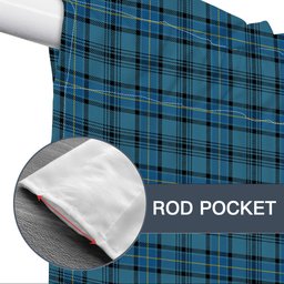 ScotsTee Shop Scottish Hannay Blue Ancient Tartan Tie Up Valance Curtain