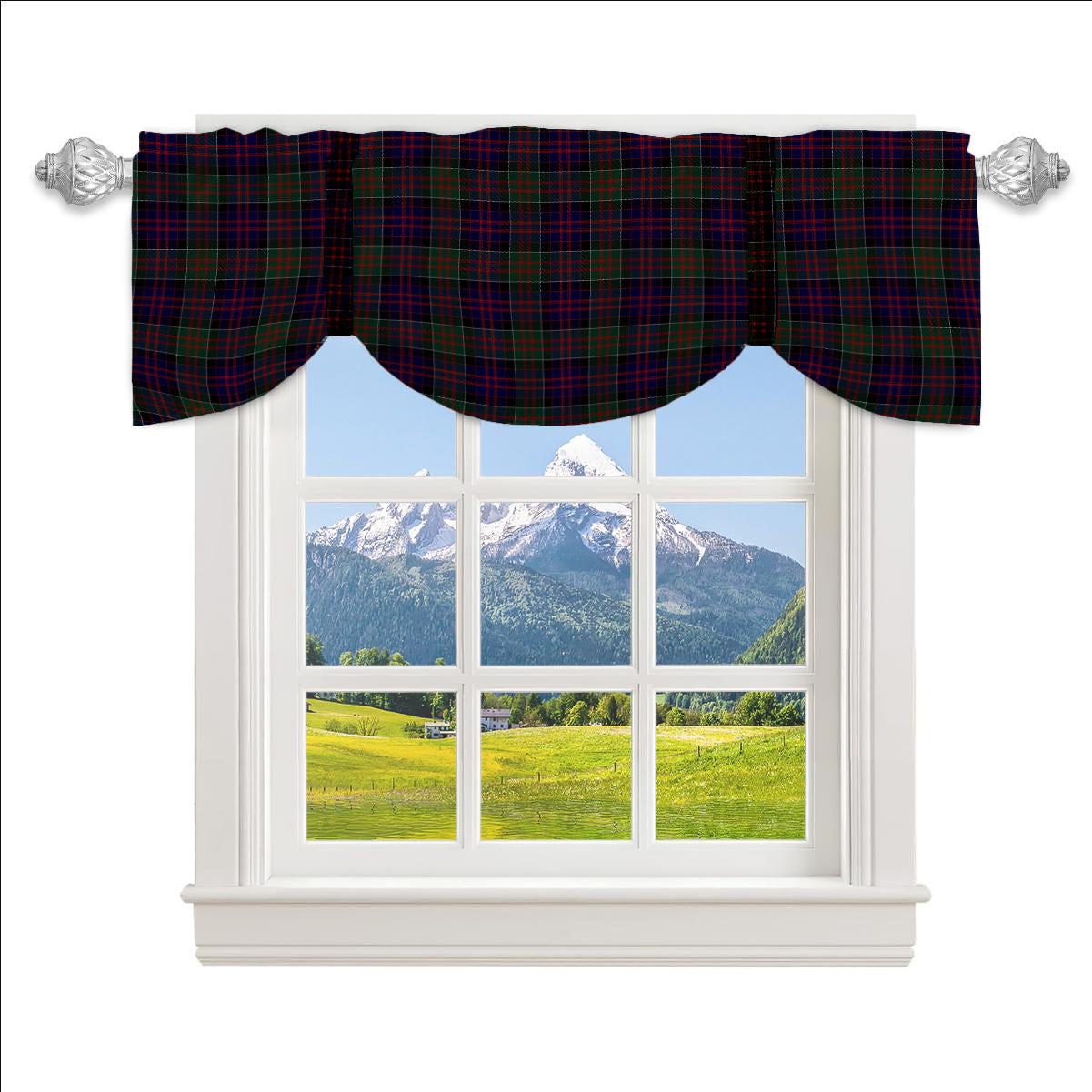 ScotsTee Shop Scottish MacDonald of Clanranald Tartan Tie Up Valance Curtain