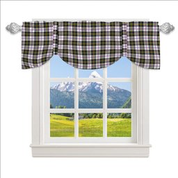 ScotsTee Shop Scottish McPherson Dress Modern Tartan Tie Up Valance Curtain