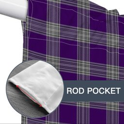 ScotsTee Shop Scottish Menzies Mauve and White Tartan Tie Up Valance Curtain