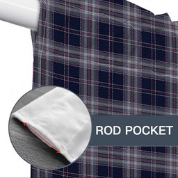 ScotsTee Shop Scottish Yokohama Takashimaya Blue Tartan Tie Up Valance Curtain
