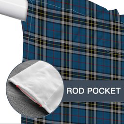 ScotsTee Shop Scottish Thompson Society Dress Blue Tartan Tie Up Valance Curtain