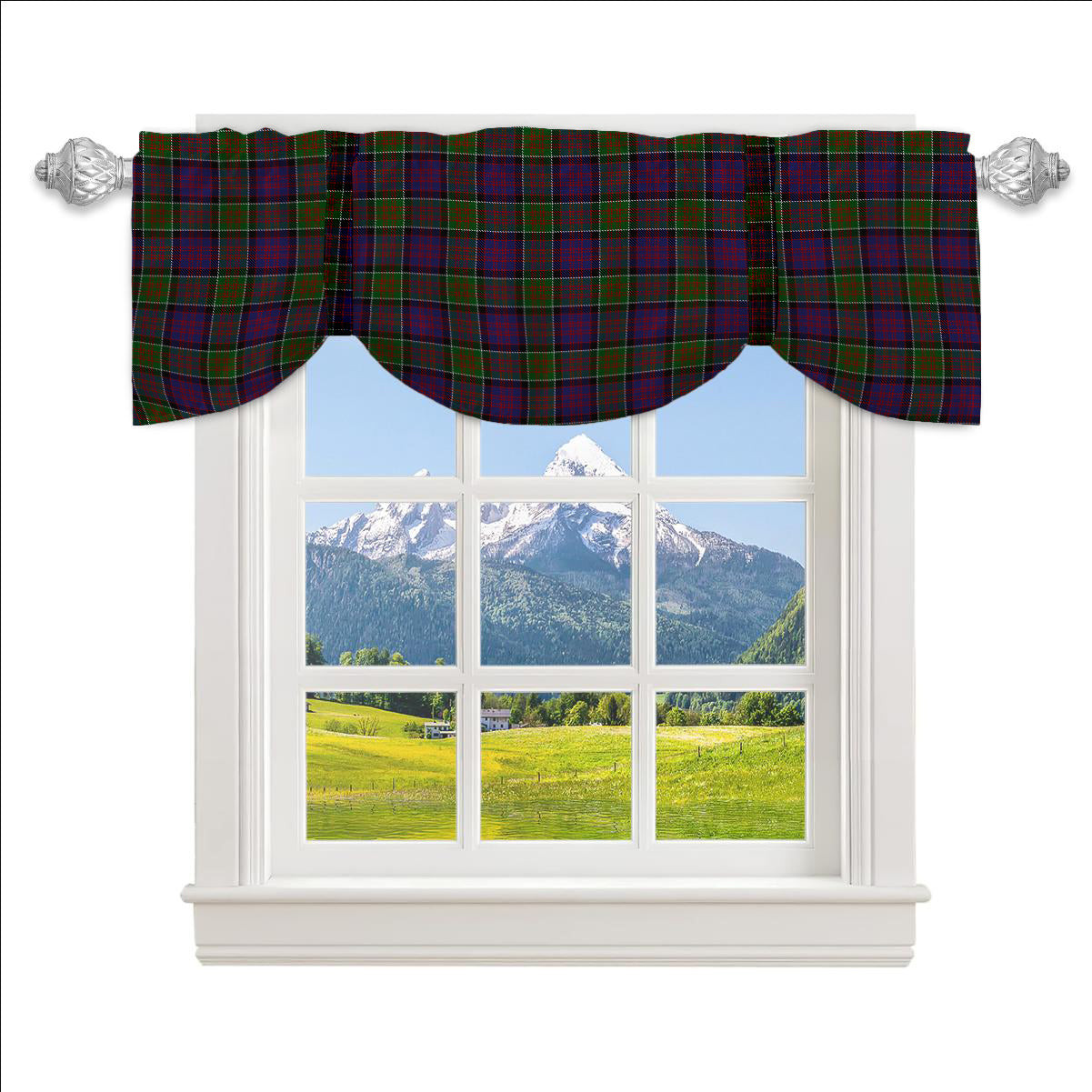 ScotsTee Shop Scottish MacDonald of Clanranald 2 Tartan Tie Up Valance Curtain