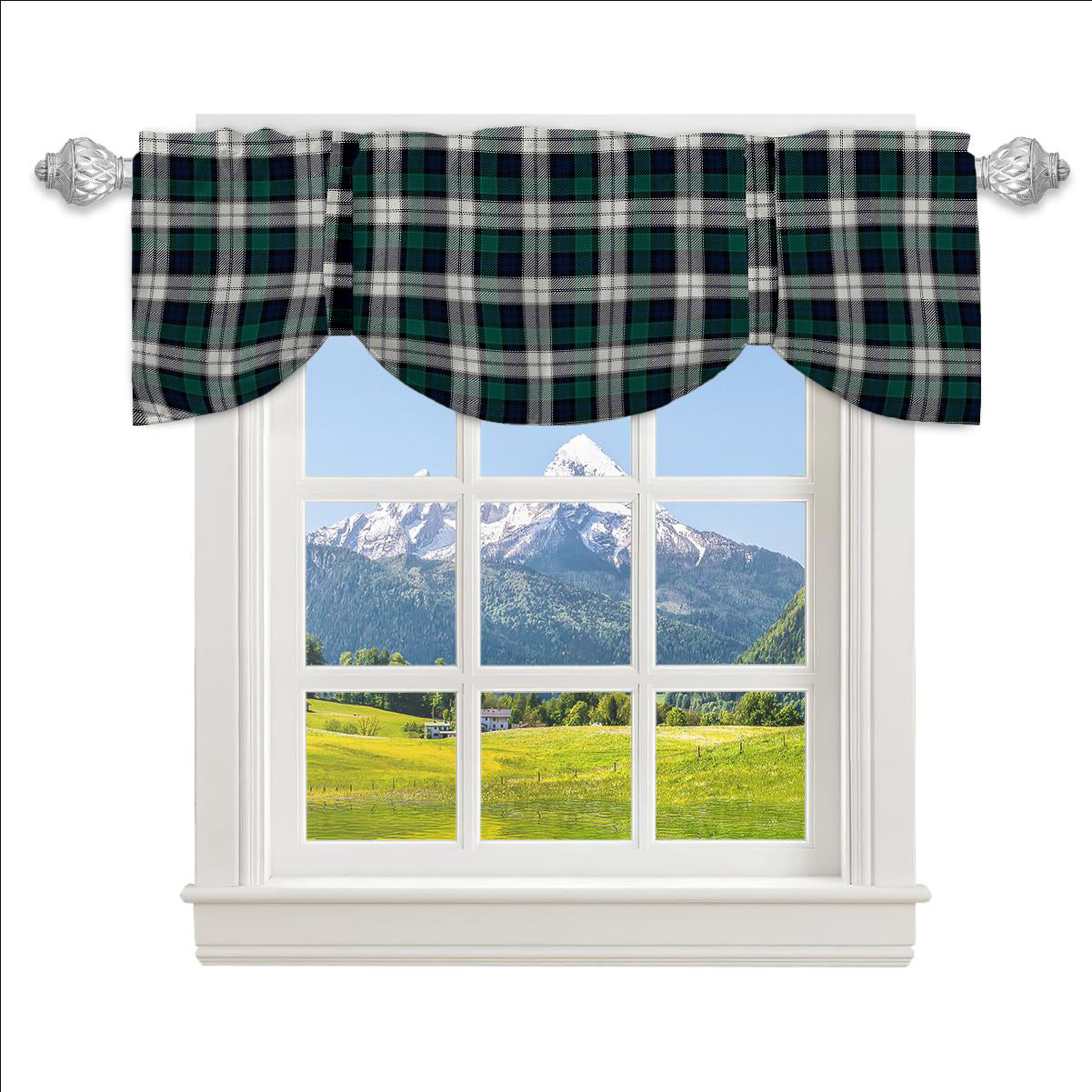 ScotsTee Shop Scottish Graham Dress Modern Tartan Tie Up Valance Curtain