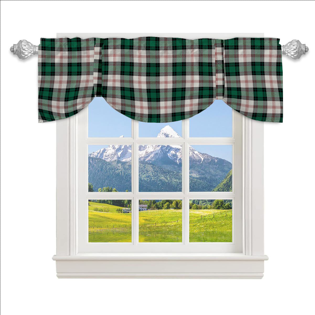 ScotsTee Shop Scottish Ross Arisaid Modern Tartan Tie Up Valance Curtain