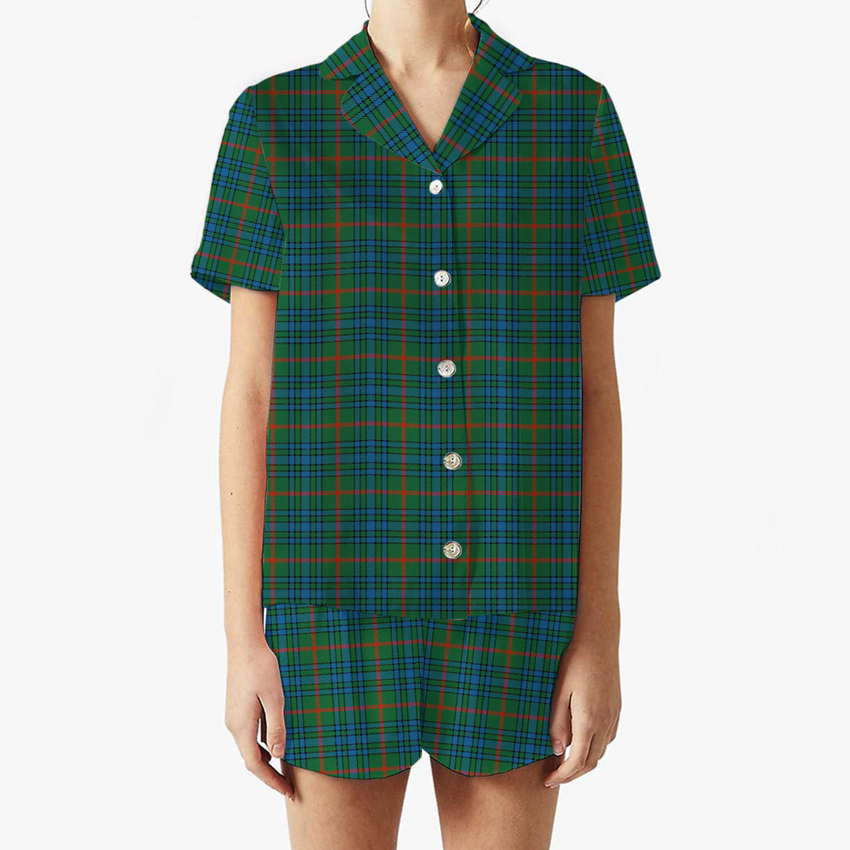 ScotsTee Shop Scottish Aiton Ancient Women's Short Sleeve Short Set Tartan Pyjama Set