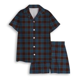 ScotsTee Shop Scottish Anderson Paton Women's Short Sleeve Short Set Tartan Pyjama Set