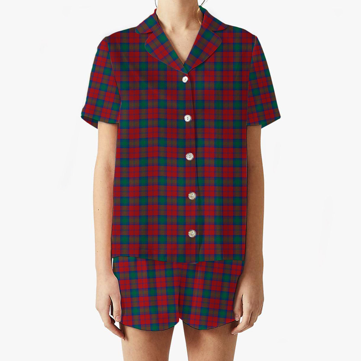 ScotsTee Shop Scottish Auchinleck Women's Short Sleeve Short Set Tartan Pyjama Set