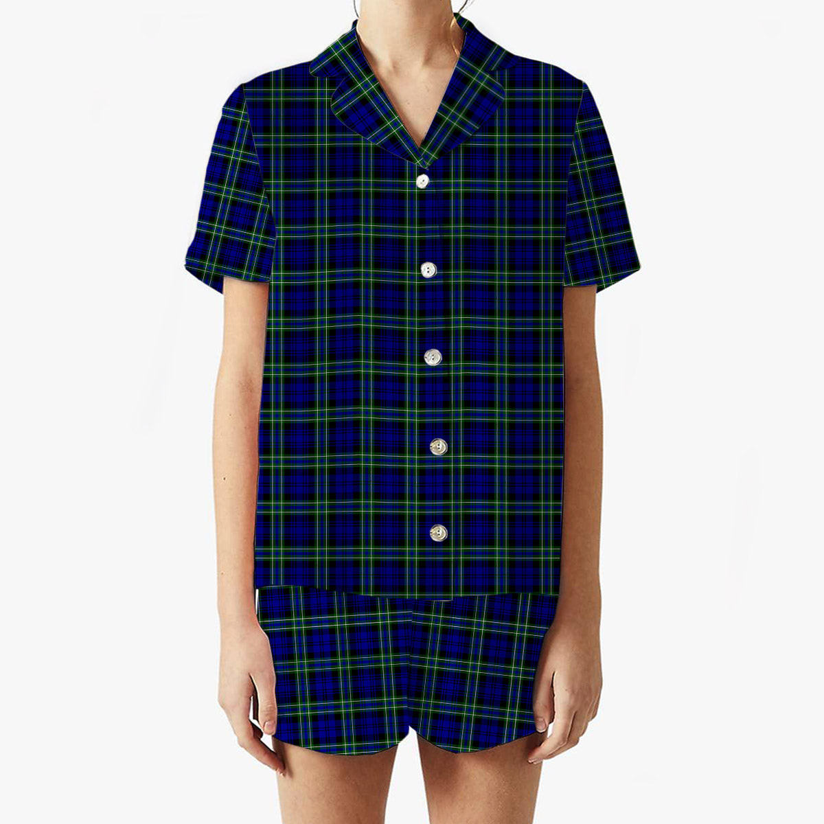 ScotsTee Shop Scottish Arbuthnot Modern Women's Short Sleeve Short Set Tartan Pyjama Set