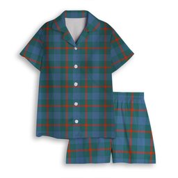 ScotsTee Shop Scottish Agnew Ancient Women's Short Sleeve Short Set Tartan Pyjama Set