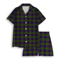 ScotsTee Shop Scottish Ayrshire Women's Short Sleeve Short Set Tartan Pyjama Set