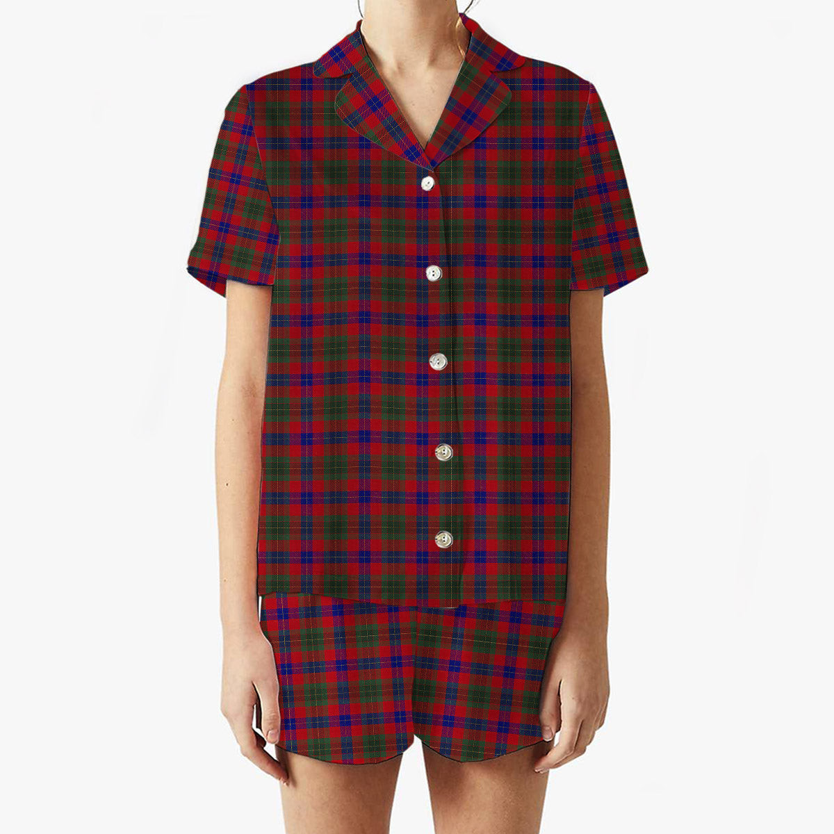 ScotsTee Shop Scottish Abernethy Colerain, USA Women's Short Sleeve Short Set Tartan Pyjama Set