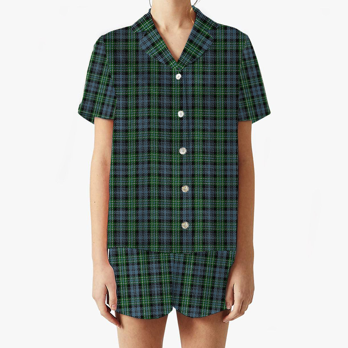 ScotsTee Shop Scottish Arbuthnott - TD Women's Short Sleeve Short Set Tartan Pyjama Set