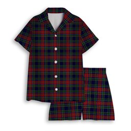 ScotsTee Shop Scottish Allison Red Women's Short Sleeve Short Set Tartan Pyjama Set