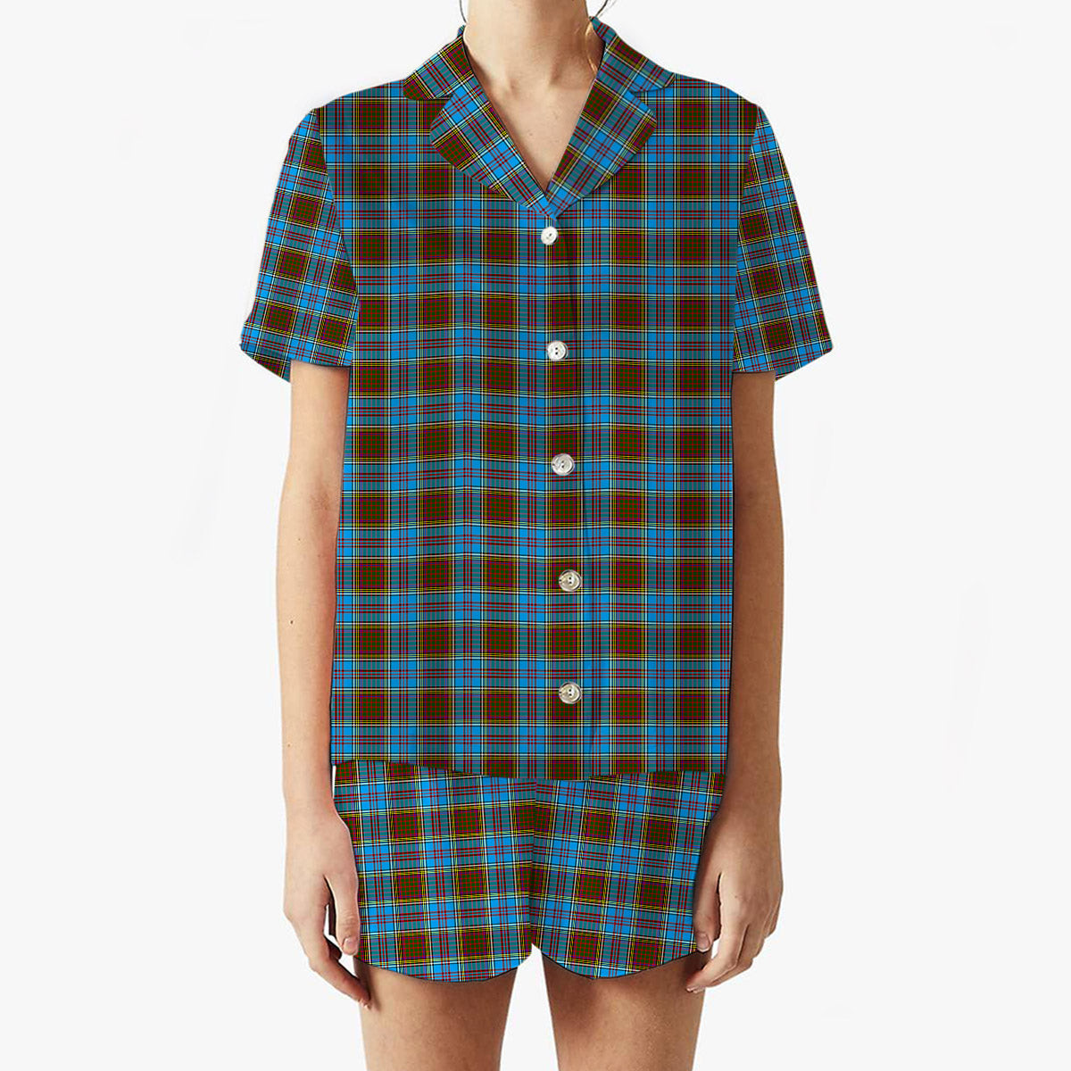 ScotsTee Shop Scottish Anderson SC Women's Short Sleeve Short Set Tartan Pyjama Set