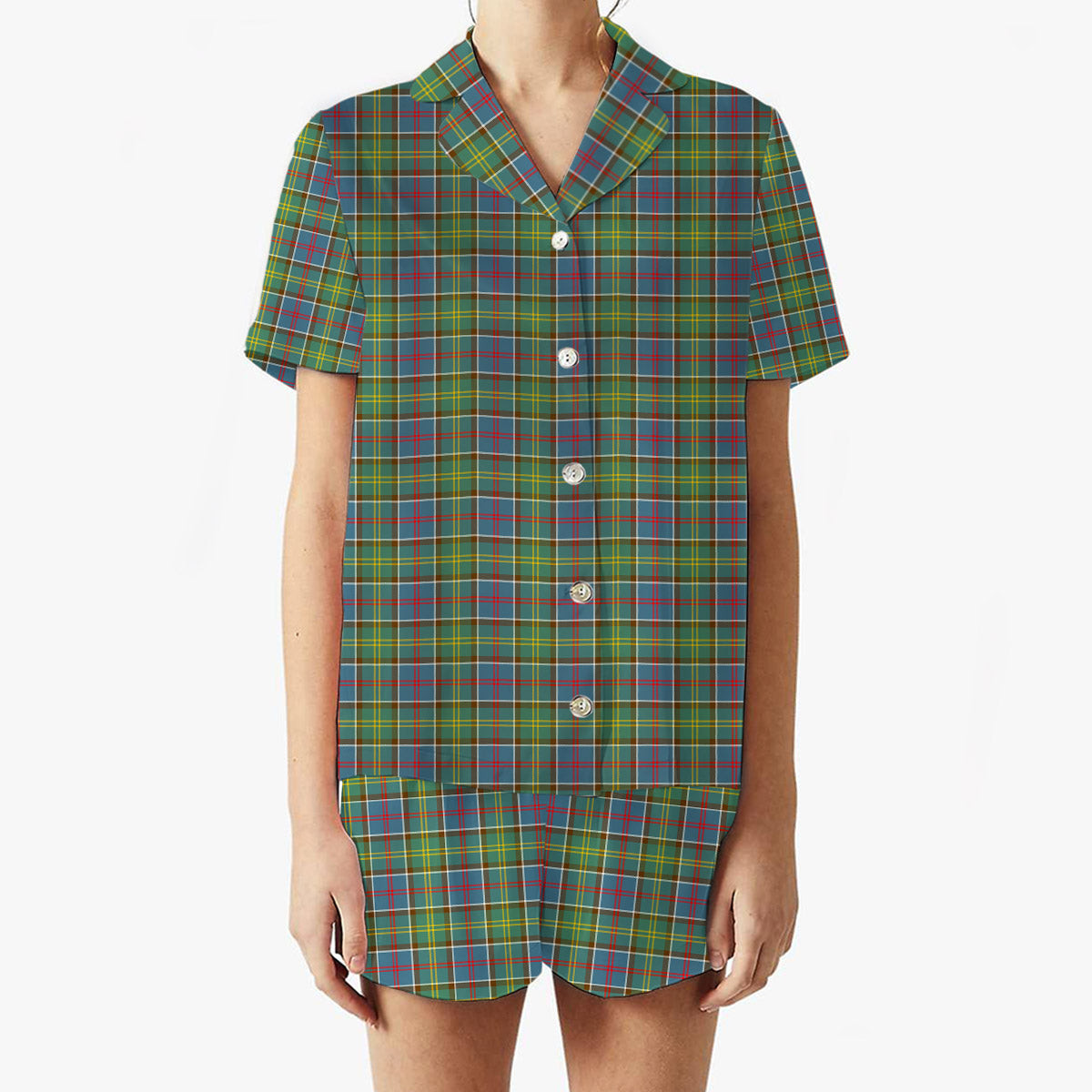 ScotsTee Shop Scottish Ayrshire District Women's Short Sleeve Short Set Tartan Pyjama Set