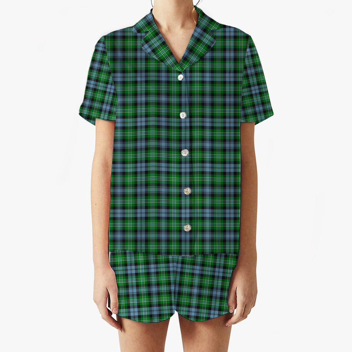 ScotsTee Shop Scottish Arbuthnot Ancient Women's Short Sleeve Short Set Tartan Pyjama Set