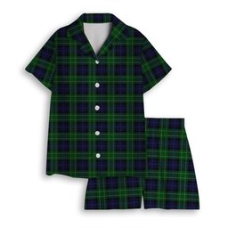 ScotsTee Shop Scottish Abercrombie Women's Short Sleeve Short Set Tartan Pyjama Set