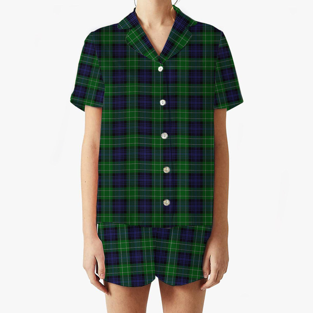ScotsTee Shop Scottish Abercrombie Women's Short Sleeve Short Set Tartan Pyjama Set
