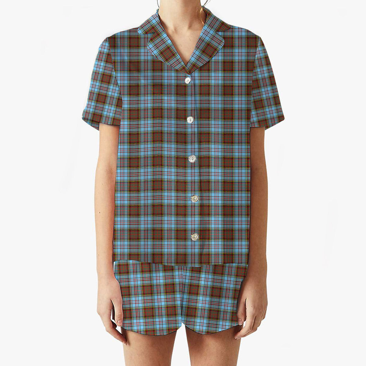 ScotsTee Shop Scottish Anderson Ancient Women's Short Sleeve Short Set Tartan Pyjama Set