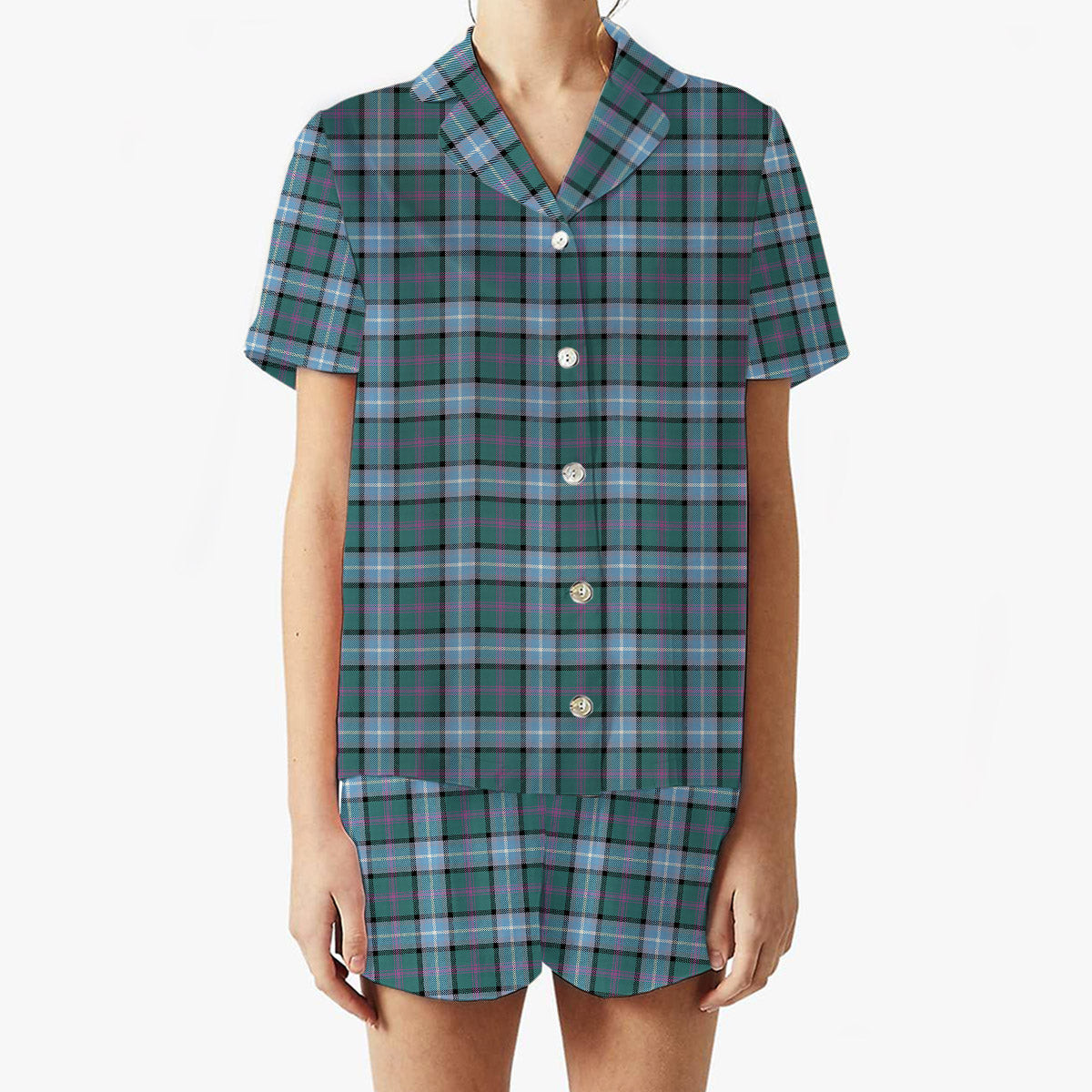 ScotsTee Shop Scottish Alexander of Menstry Hunting Ancient Women's Short Sleeve Short Set Tartan Pyjama Set