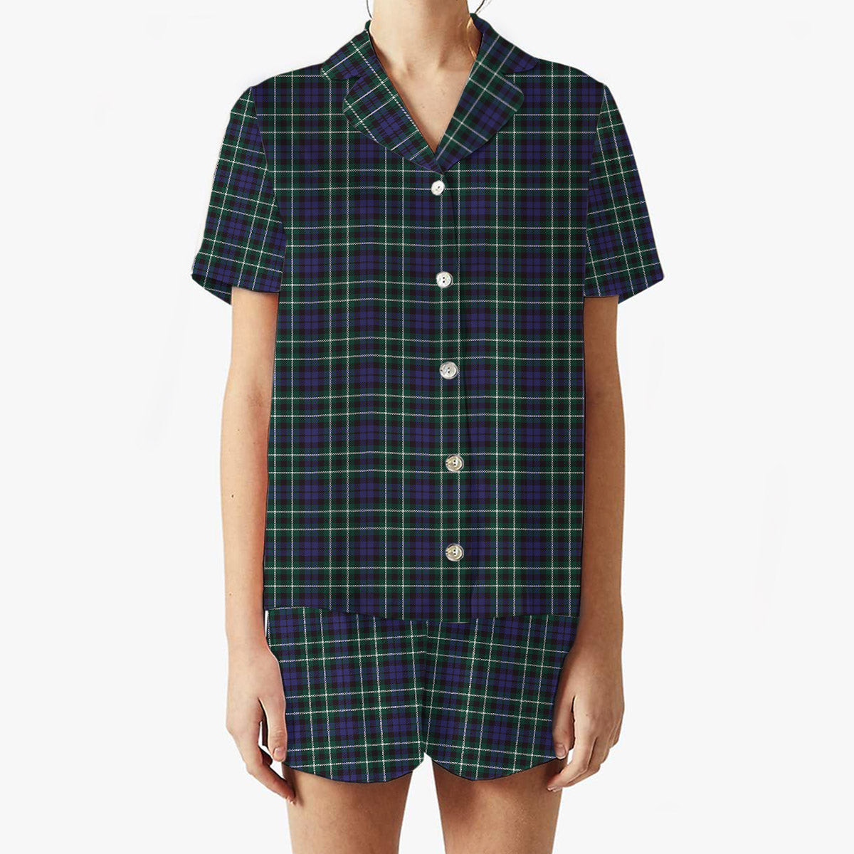 ScotsTee Shop Scottish Allardice Women's Short Sleeve Short Set Tartan Pyjama Set