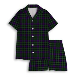 ScotsTee Shop Scottish Abercrombie Wilsons Women's Short Sleeve Short Set Tartan Pyjama Set