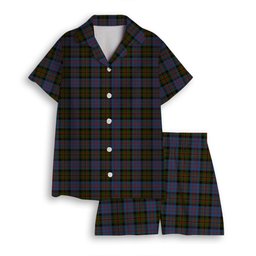 ScotsTee Shop Scottish Bowie Black Women's Short Sleeve Short Set Tartan Pyjama Set