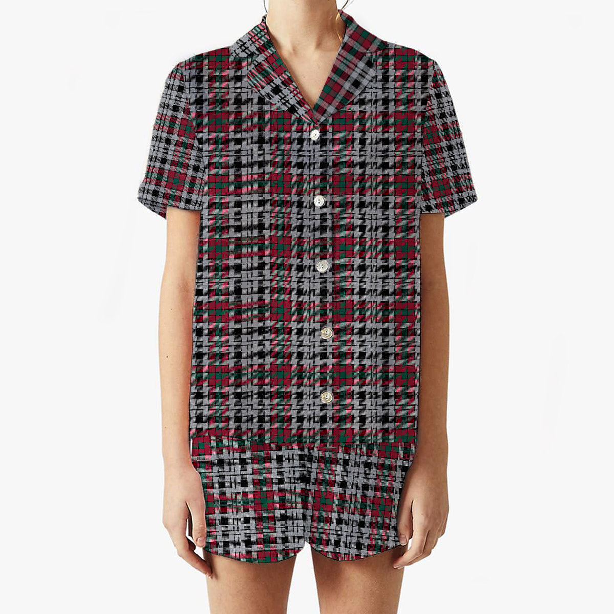 ScotsTee Shop Scottish Borthwick Dress Modern Women's Short Sleeve Short Set Tartan Pyjama Set