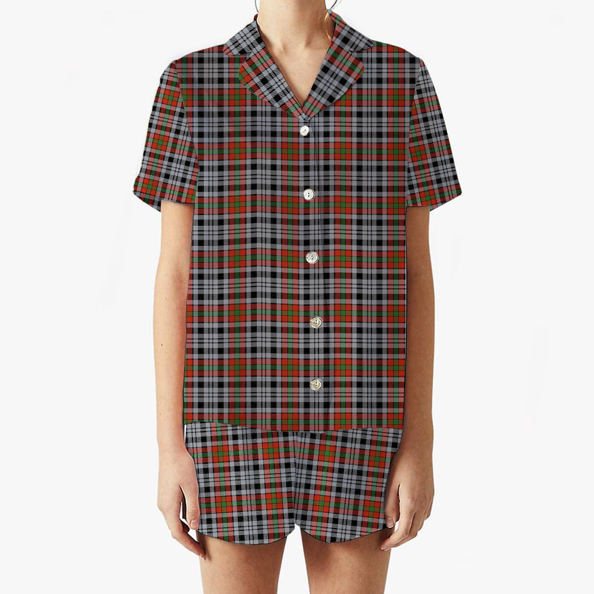 ScotsTee Shop Scottish Borthwick Dress Ancient Women's Short Sleeve Short Set Tartan Pyjama Set